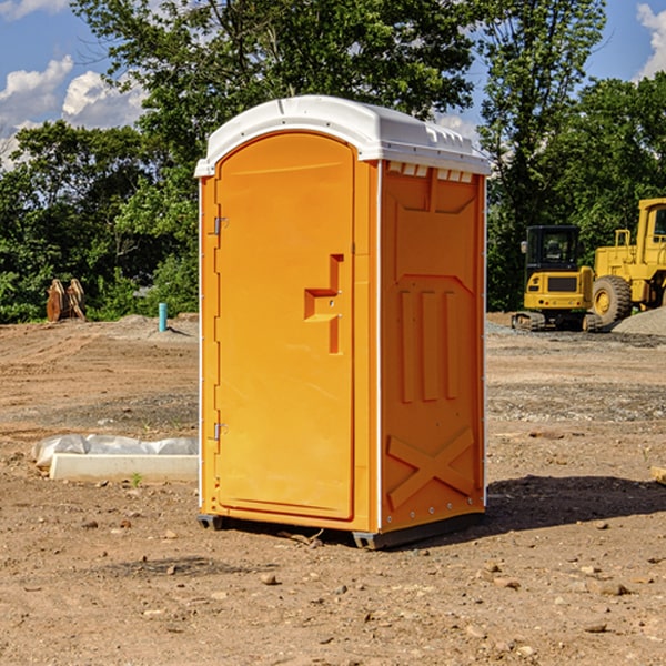 how often are the portable restrooms cleaned and serviced during a rental period in Marshall